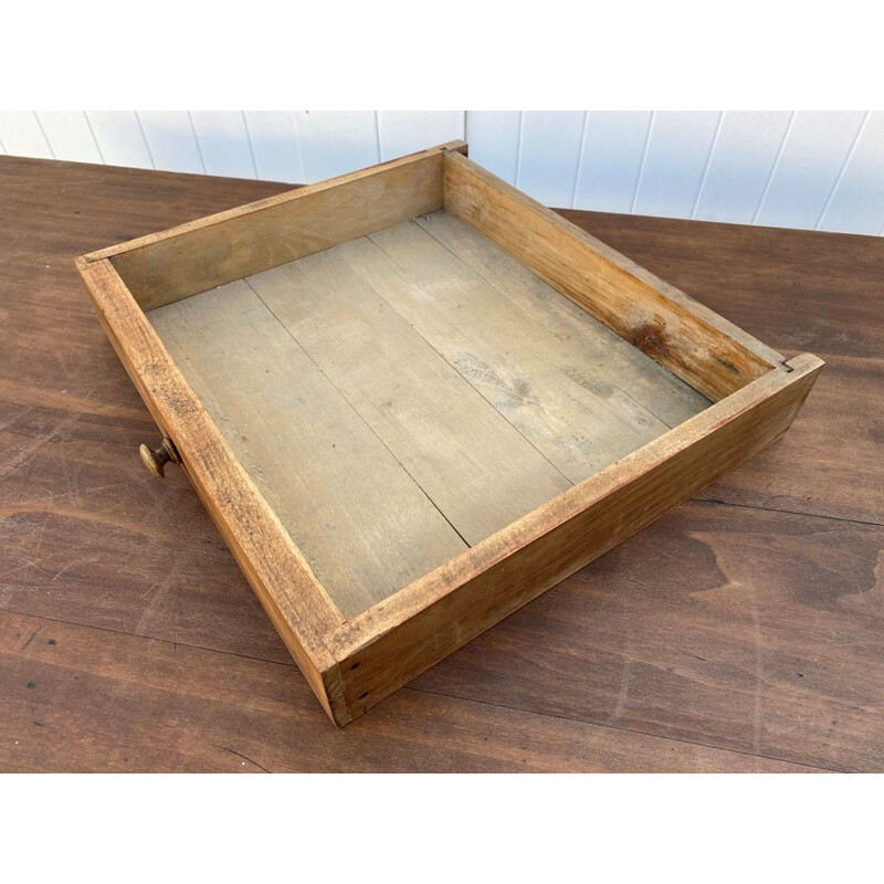 Vintage solid oak farm table with one drawer