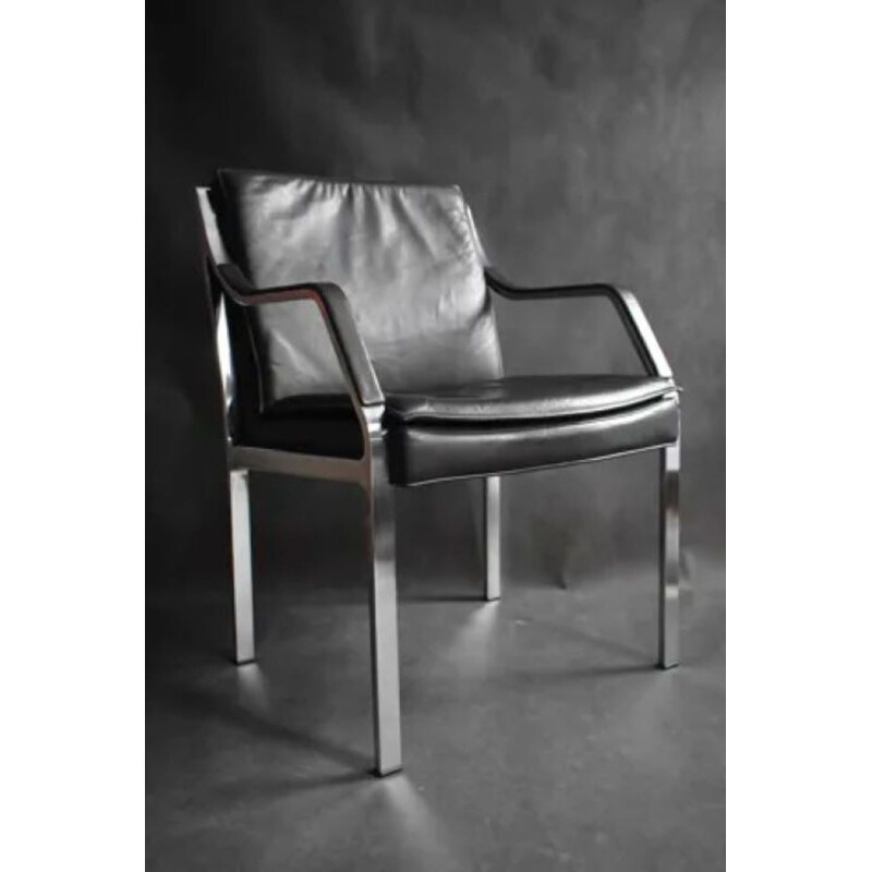 Fauteuil lounge vintage en cuir Art Collection de Knoll, Allemagne