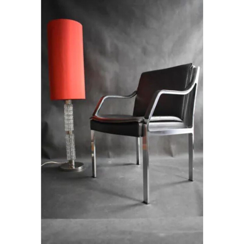 Vintage leather lounge chair Art Collection by Knoll, Germany