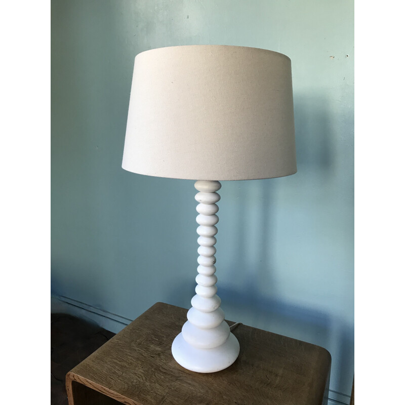 Lampe de table vintage en bois