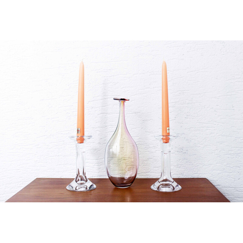 Pair of vintage candleholders by Kjell Engman for Kosta Boda