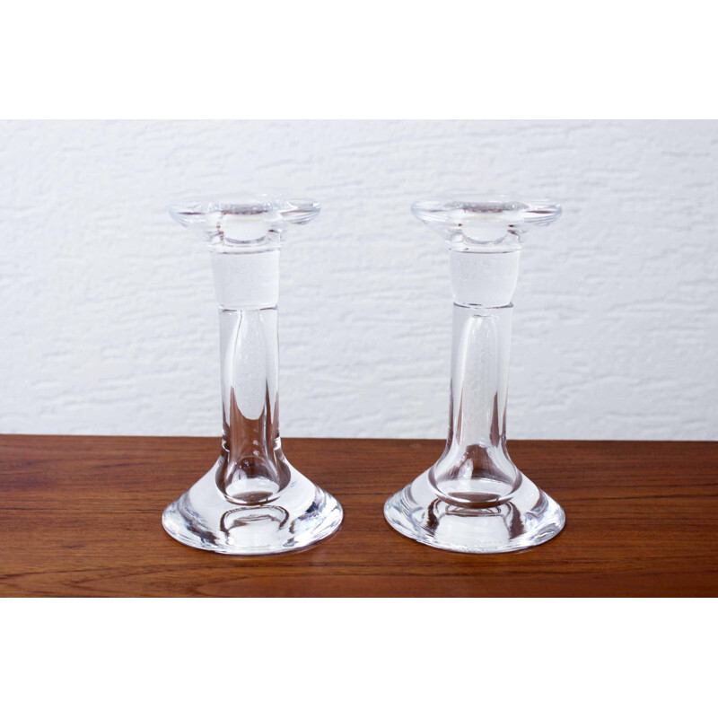 Pair of vintage candleholders by Kjell Engman for Kosta Boda