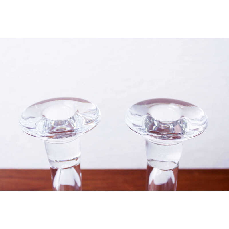 Pair of vintage candleholders by Kjell Engman for Kosta Boda