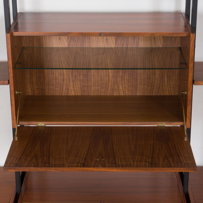 Vintage walnut wall unit by Luciano Frigerio, Italy