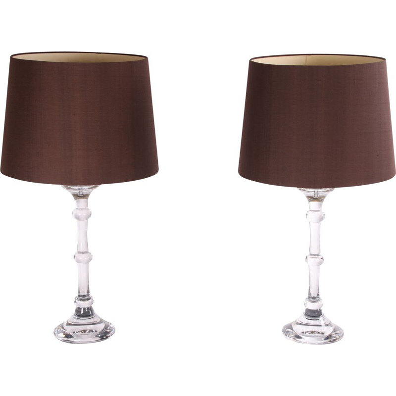 Pair of vintage glass table lamps by Ingo Maurer for Design M, Germany 1970