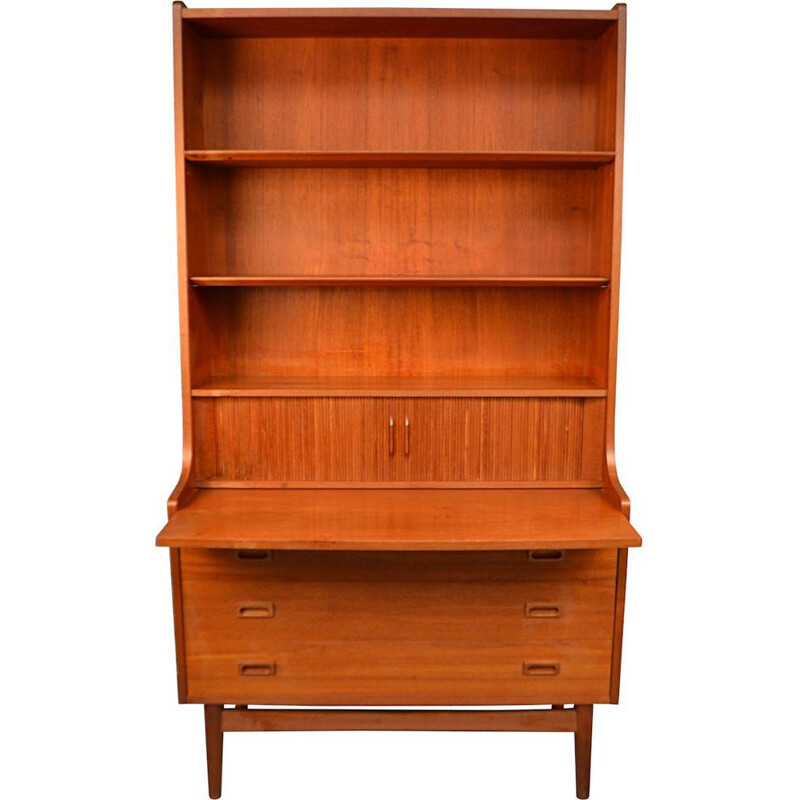Vintage bookcase secretary by Johannes Sorth for Bornholms Mobelfabrik, Denmark
