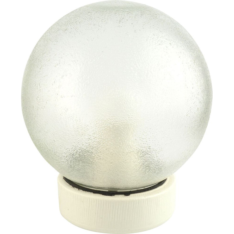 Vintage spherical industrial lamp OPS-100 by Foton, Poland 1970s