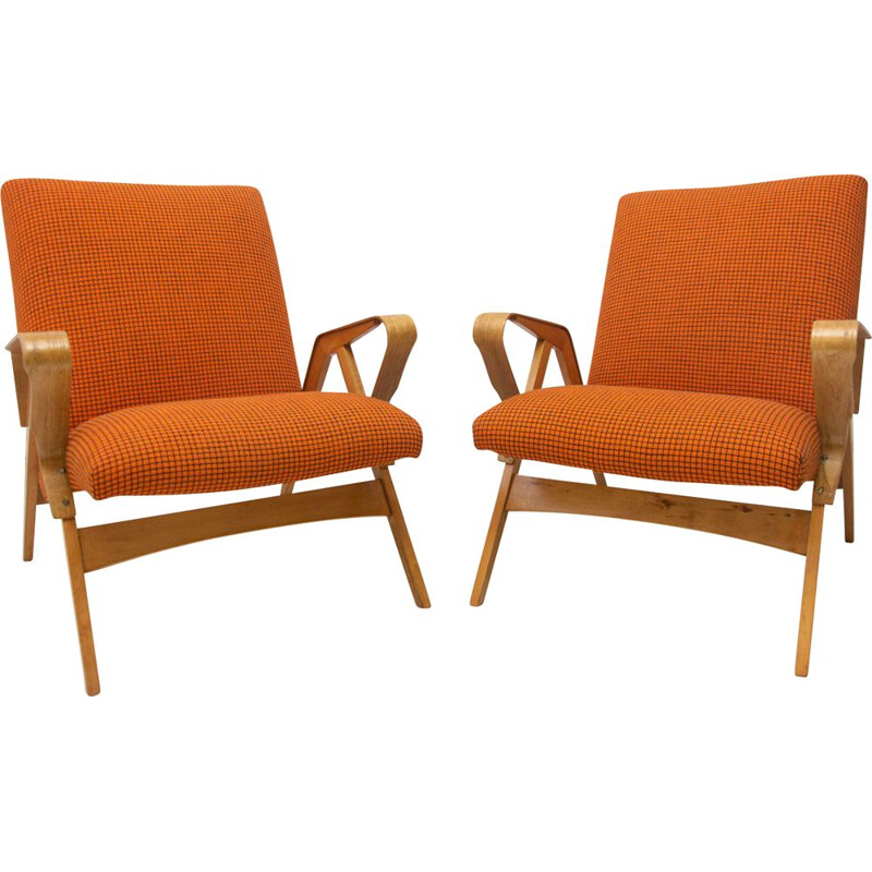 Vintage bentwood armchairs by František Jirák for Tatra nábytok, Czechoslovakia 1960s