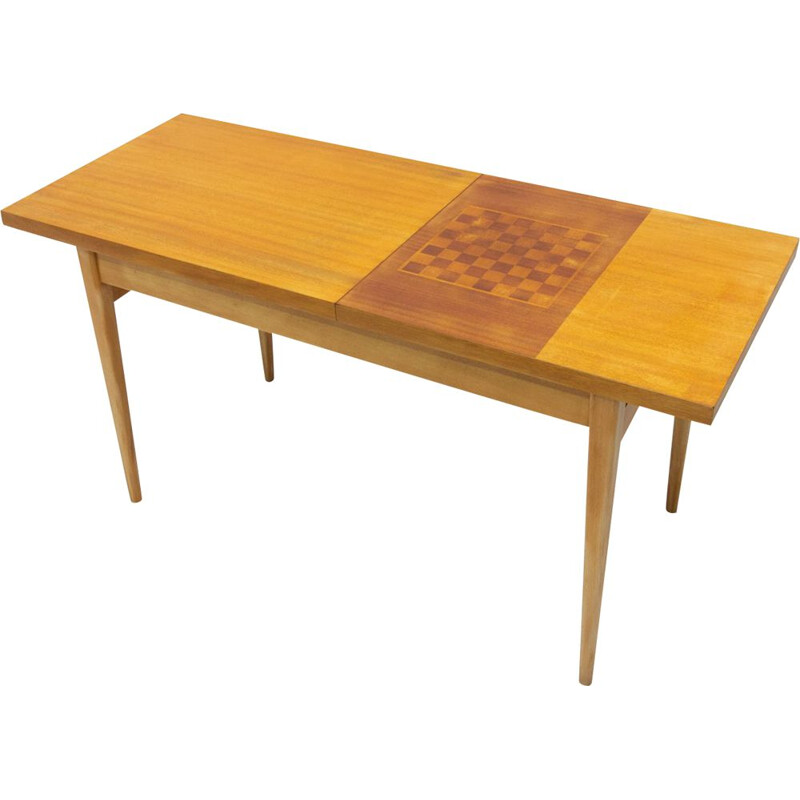 Vintage coffee table with chess pattern by Hikor Písek, Czechoslovakia 1960