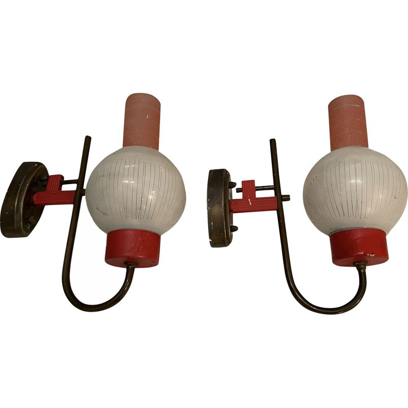 Paar vintage wandlampen Stilnovo 1950