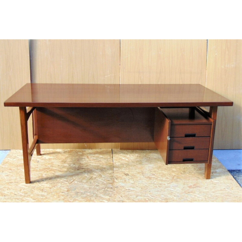 Vintage desk wood Schirolli 1970s