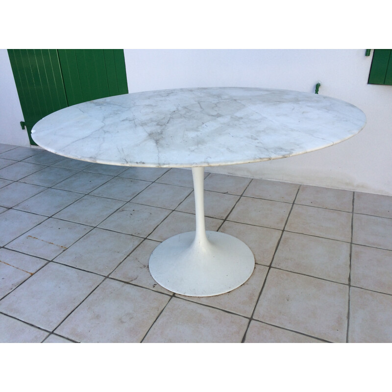 Knoll table in marble with tulip foot, Eero SAARINEN - 1970s