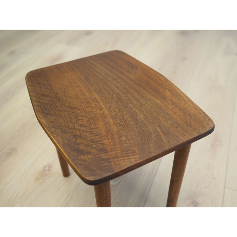 Set of 3 vintage walnut coffee tables, Denmark 1960s