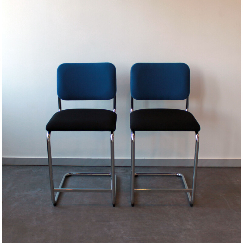 Pair of vintage Cesca Knoll bar stools by Marcel Breuer 1925s