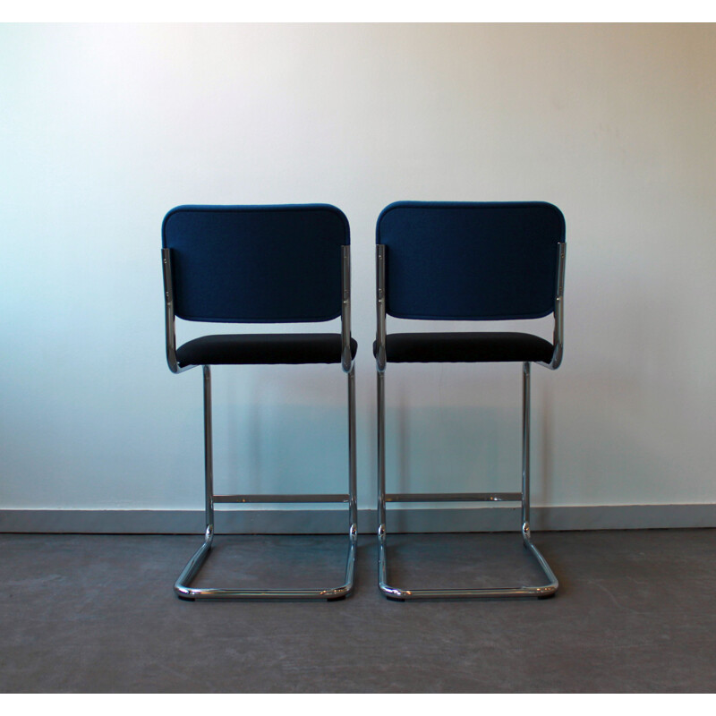 Pair of vintage Cesca Knoll bar stools by Marcel Breuer 1925s