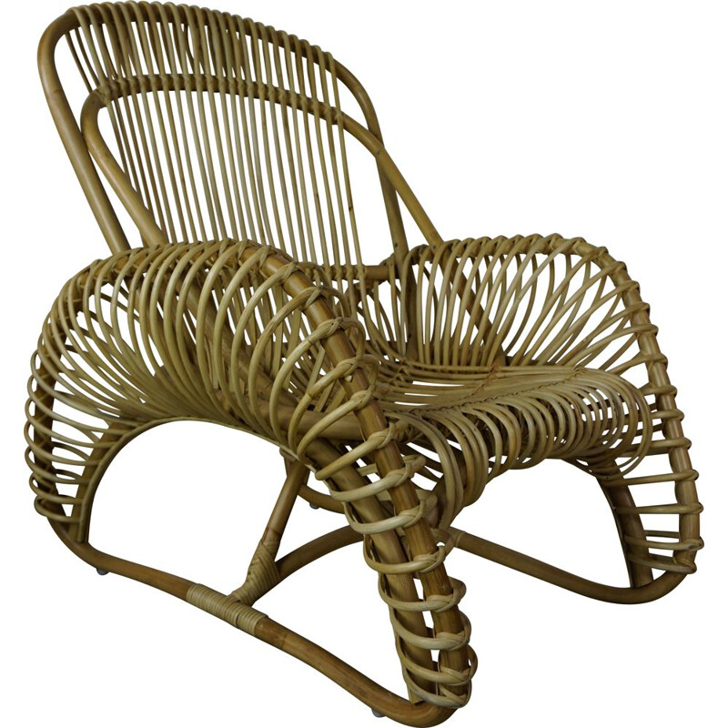 Vintage rattan armchair