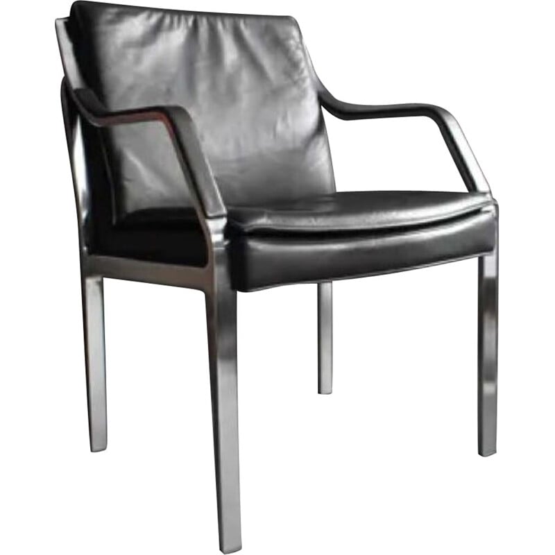 Fauteuil lounge vintage en cuir Art Collection de Knoll, Allemagne