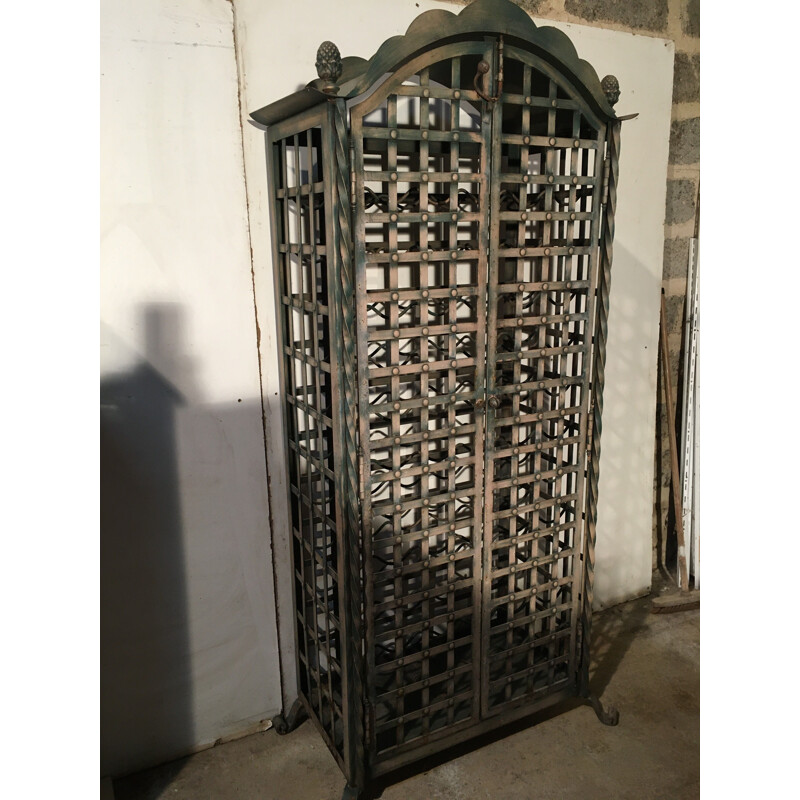 Vintage Wrought iron wine cabinet
