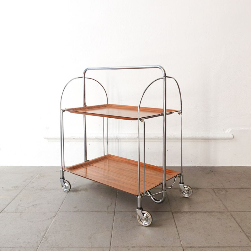 Vintage Foldable Serving Trolley from Bremshey Solingen, Germany 1960s