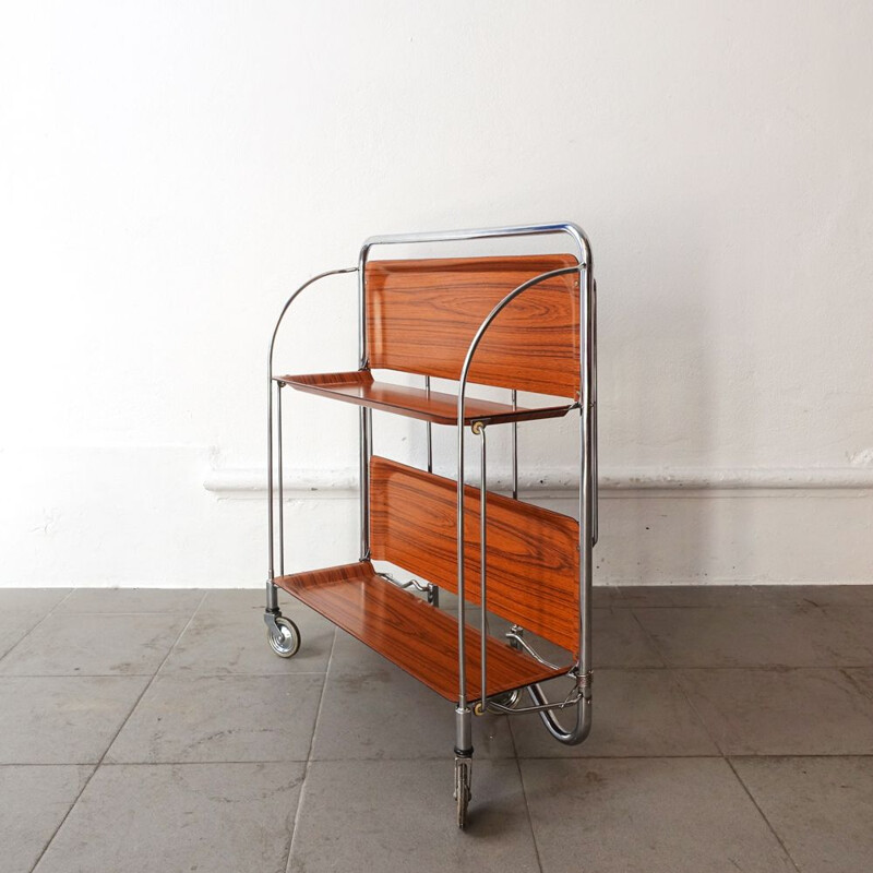 Vintage Foldable Serving Trolley from Bremshey Solingen, Germany 1960s