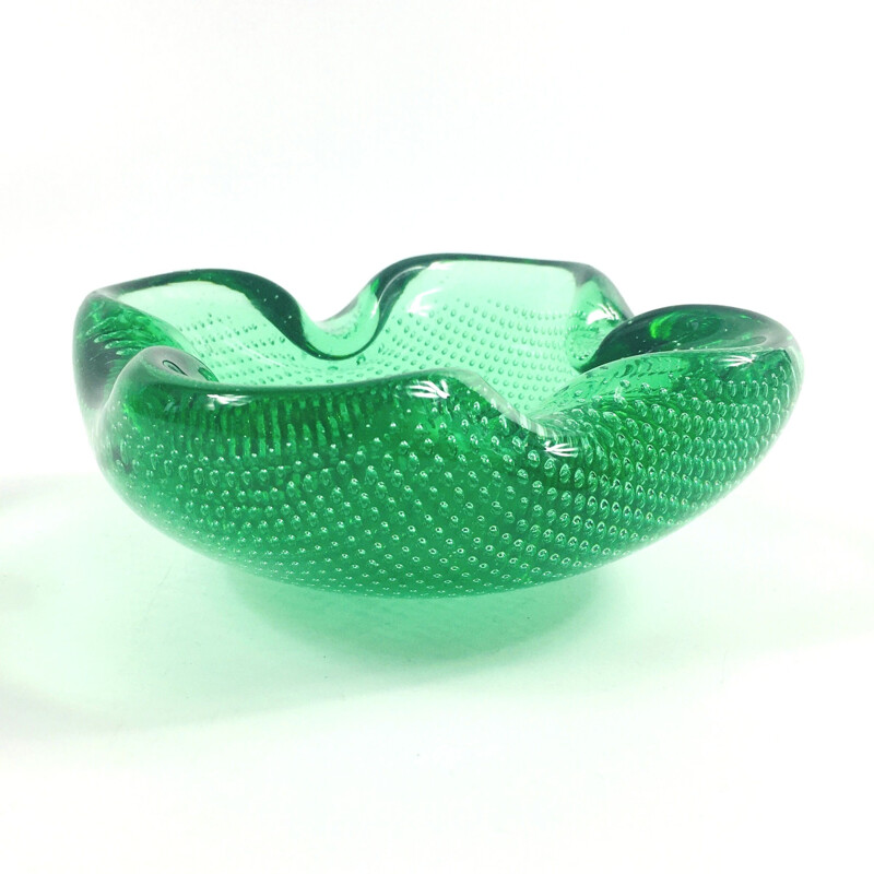 Vintage Bullicante Glass Ashtray or Bowl by Murano, Italy 1960s