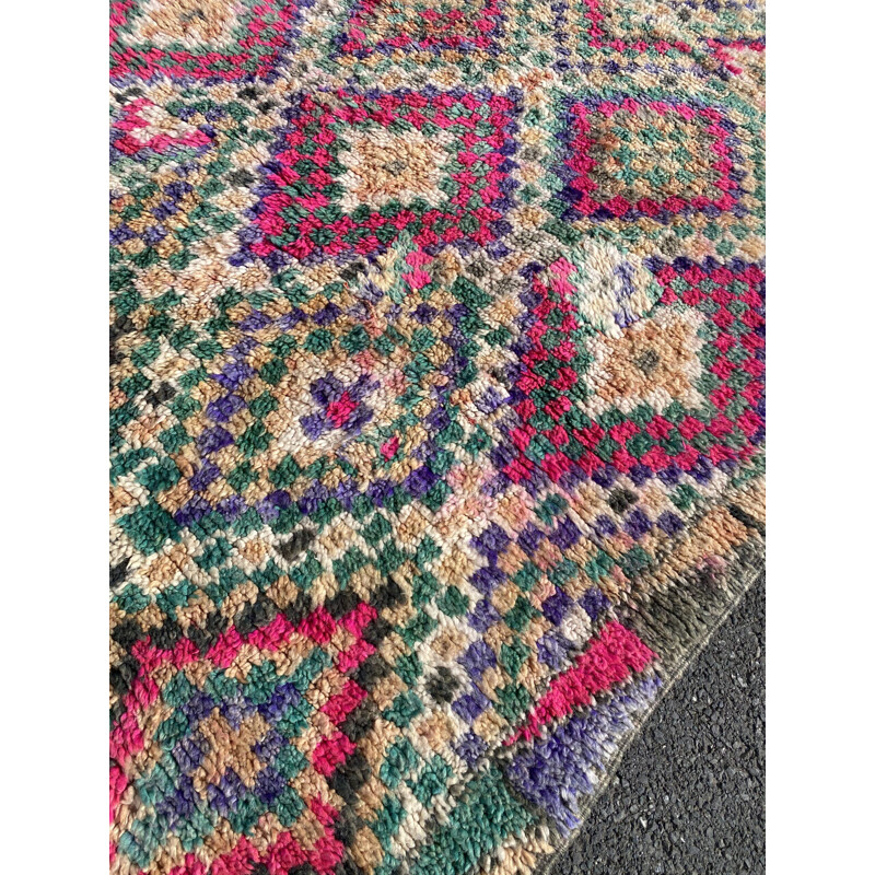 Vintage handmade wool carpet "Berber Boujaad