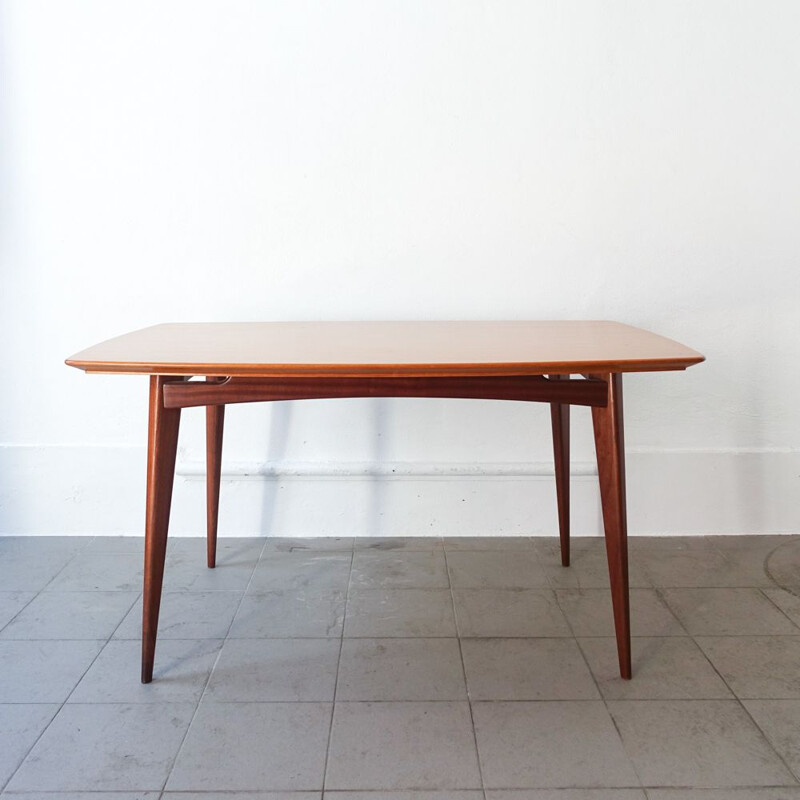 Vintage Agba Wood Nilva Dining Table by José Espinho for Móveis Olaio, Portugal 1960s