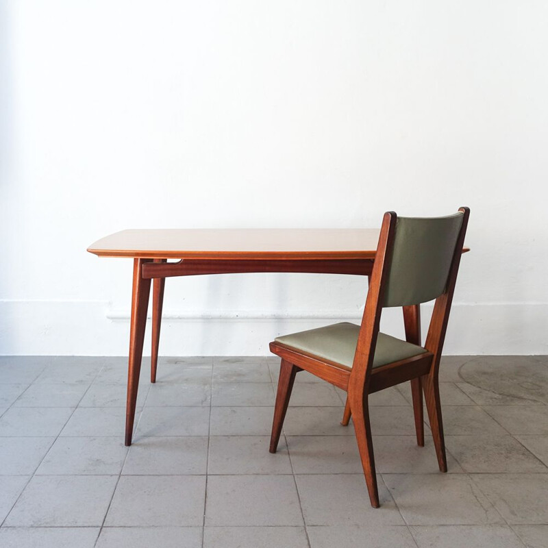 Vintage Agba Wood Nilva Dining Table by José Espinho for Móveis Olaio, Portugal 1960s