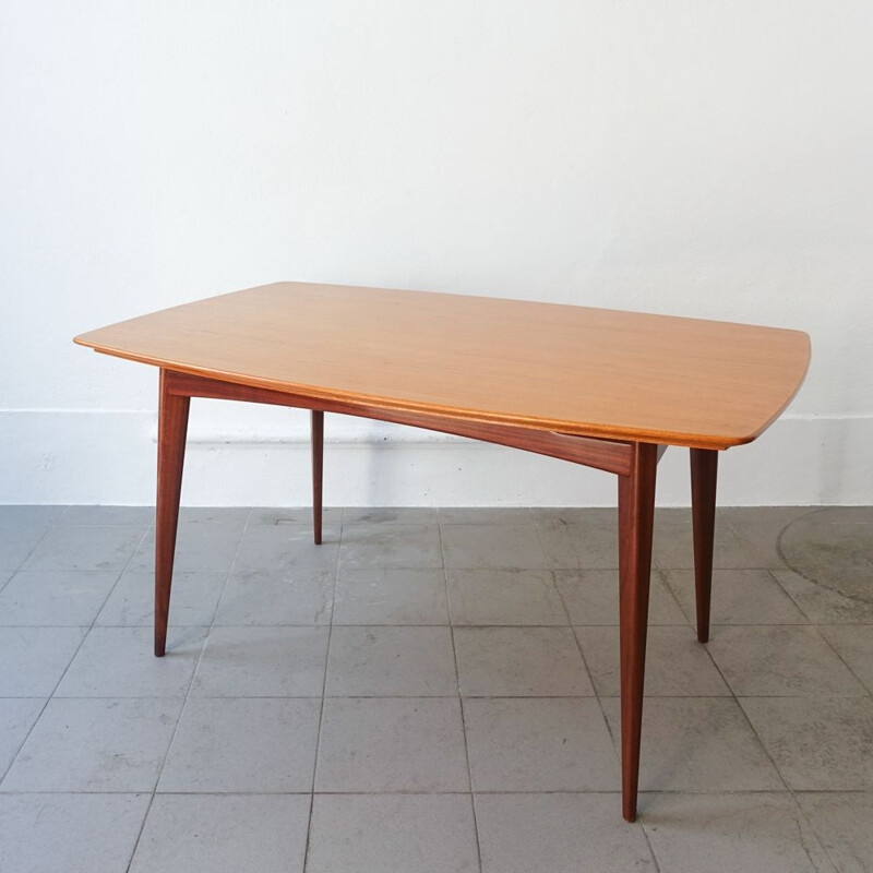 Vintage Agba Wood Nilva Dining Table by José Espinho for Móveis Olaio, Portugal 1960s