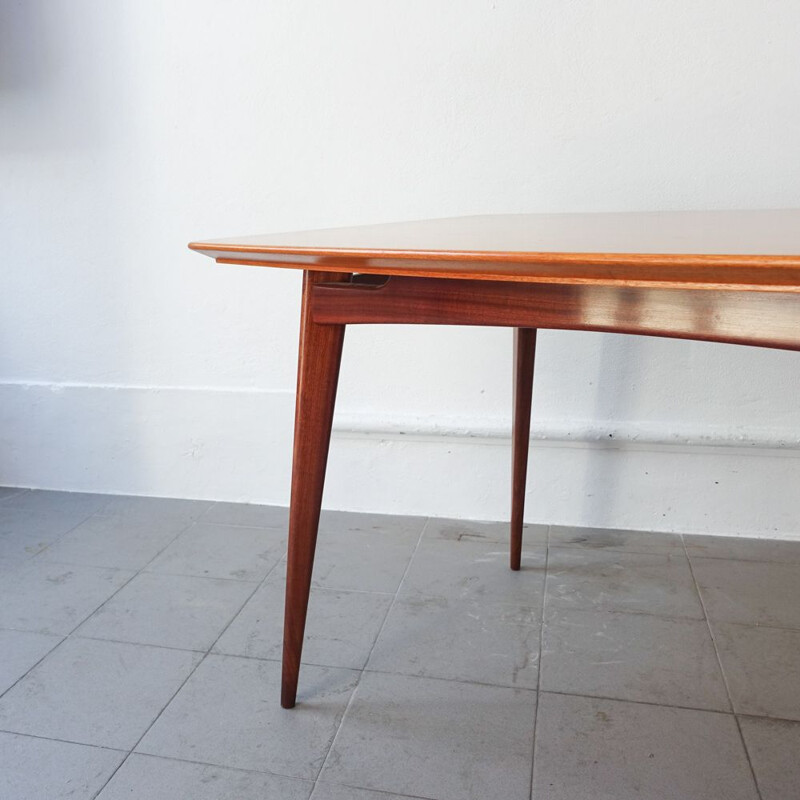 Vintage Agba Wood Nilva Dining Table by José Espinho for Móveis Olaio, Portugal 1960s