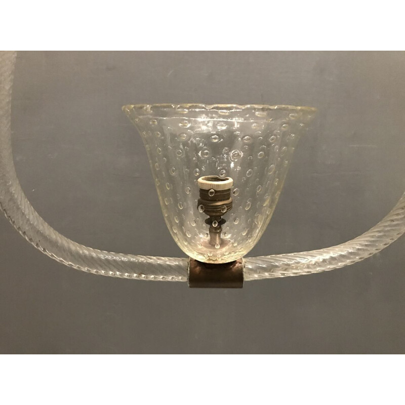 Suspension vintage en verre de Murano par Ercole Barovier 1940