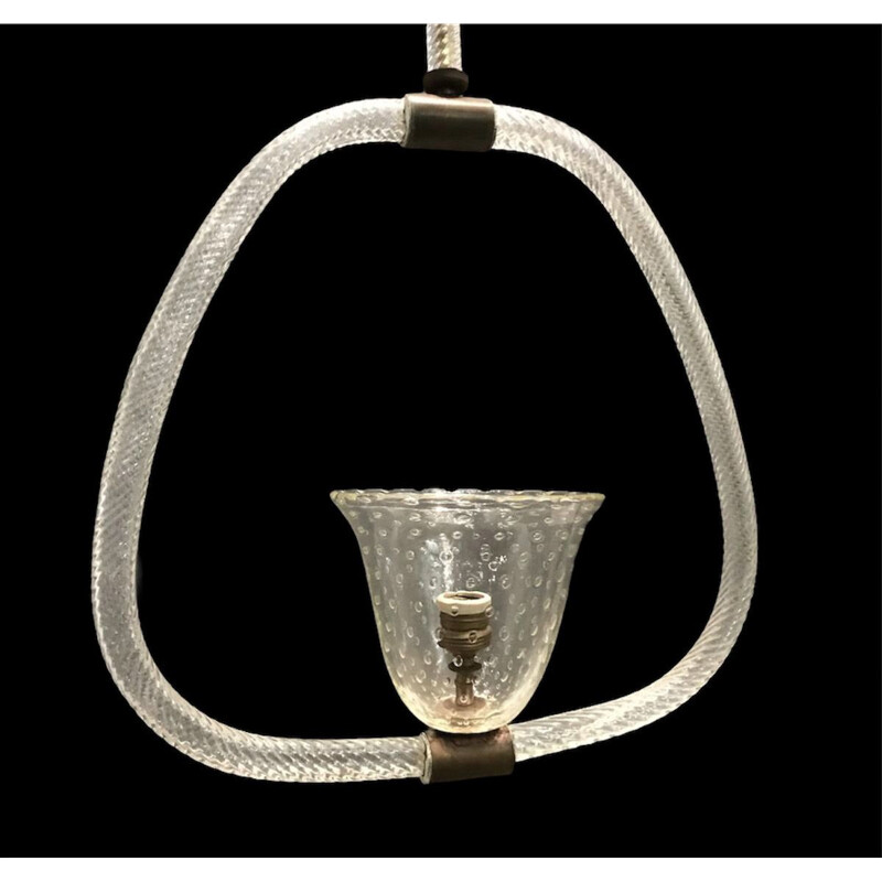 Suspension vintage en verre de Murano par Ercole Barovier 1940