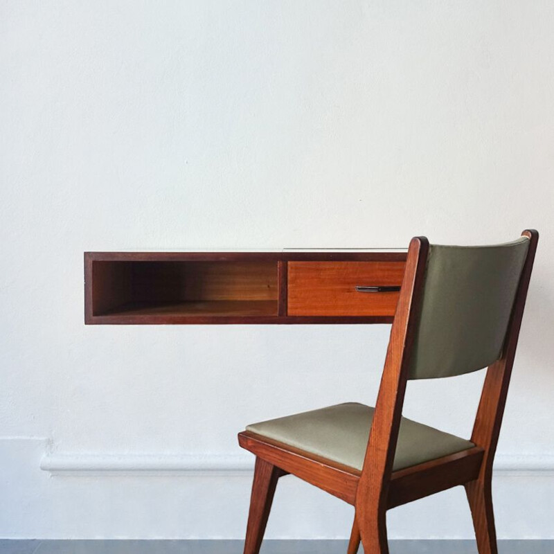 Vintage Wall Desk Vanity Table, Portugal 1960s