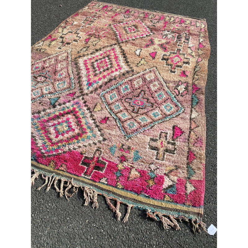 Berber Boujaad" vintage handgemaakt wollen tapijt