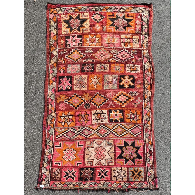 Vintage Berber Teppich Boujaad aus Wolle