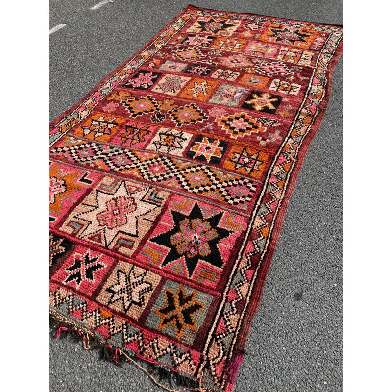 Vintage Berber wool carpet Boujaad