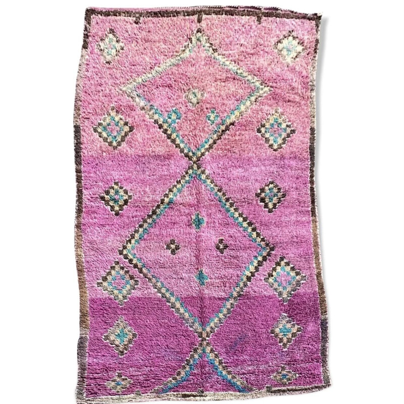Vintage Berber wool carpet made by M'Guild