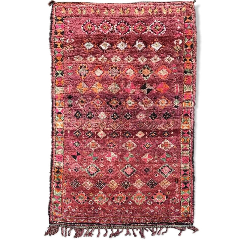 Vintage Berber wool carpet Boujaad