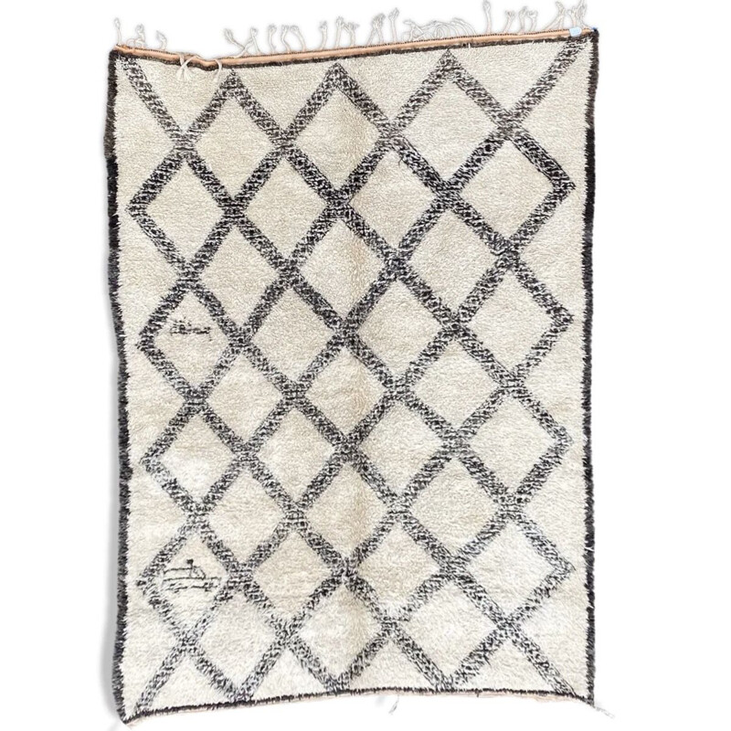 Vintage-Teppich "Berber Beni Ourain" aus handgewebter Wolle