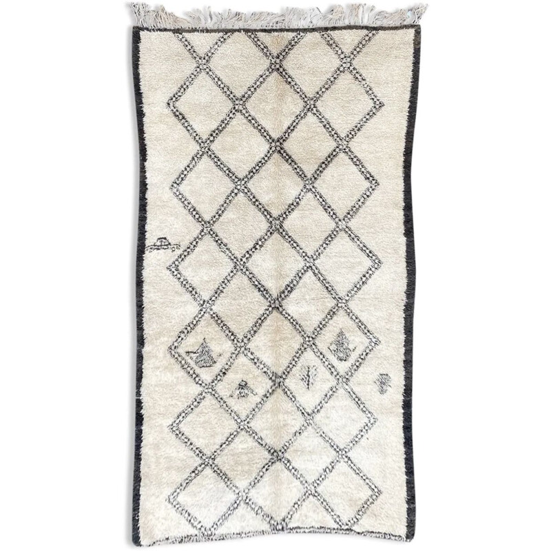 Tapis vintage Berbère en laine tissé de Beni Ourain