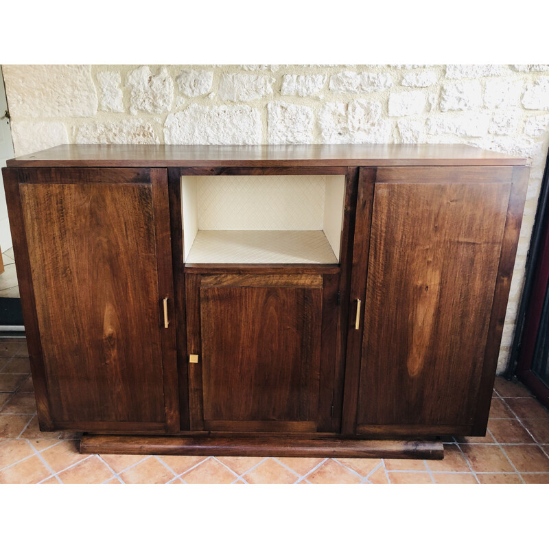 Vintage walnut art deco sideboard 1950s