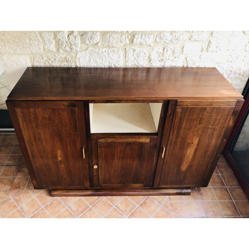 Vintage walnut art deco sideboard 1950s