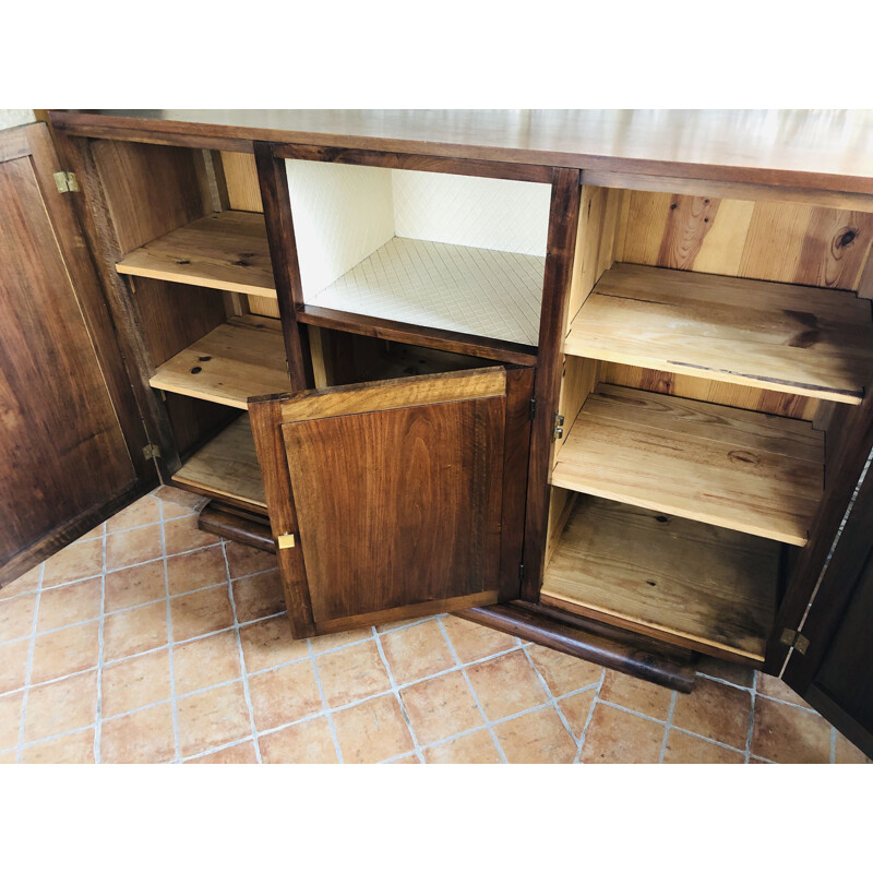 Vintage walnut art deco sideboard 1950s