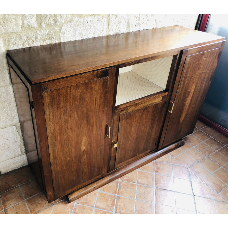 Vintage walnut art deco sideboard 1950s