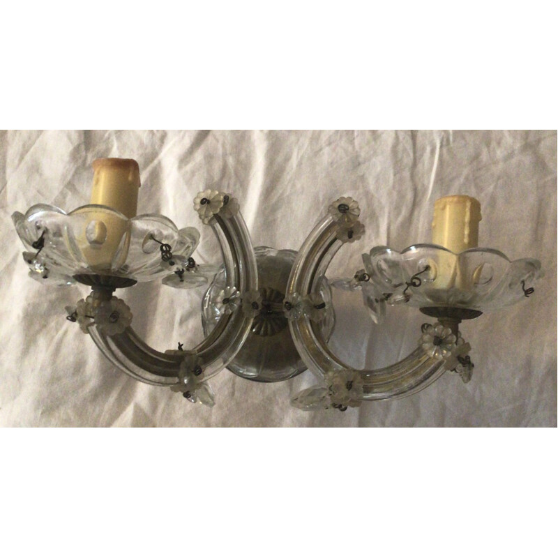 Pair of vintage murano glass wall lights 