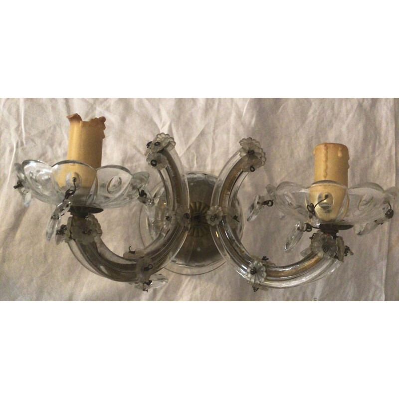 Pair of vintage murano glass wall lights 