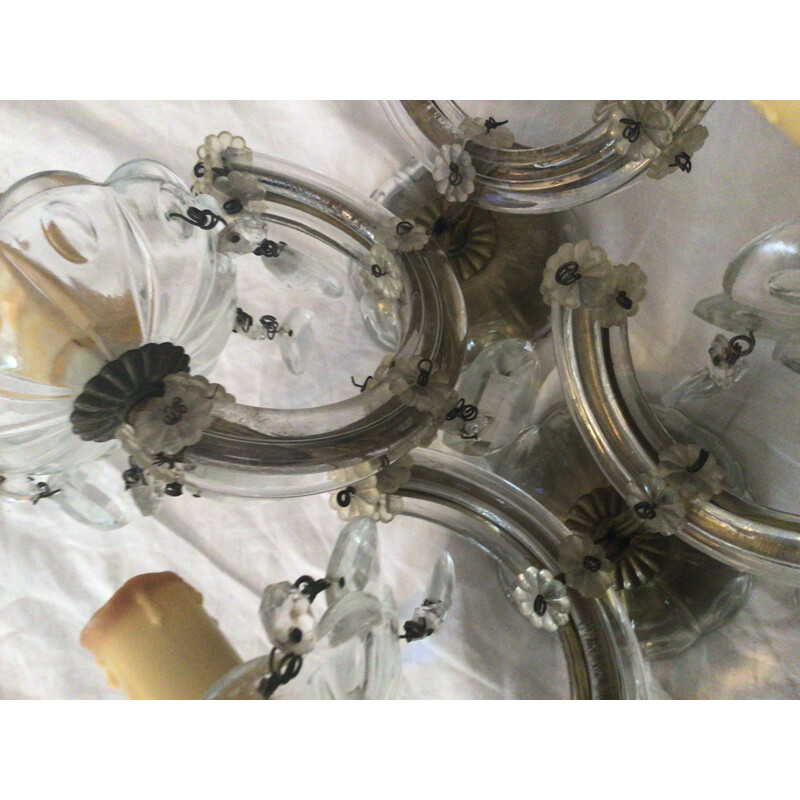 Paire d'appliques vintage en verre de murano 