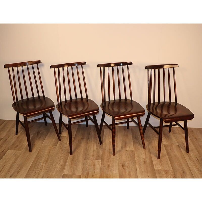 Lot de 4 chaises vintage, Scandinave 1960
