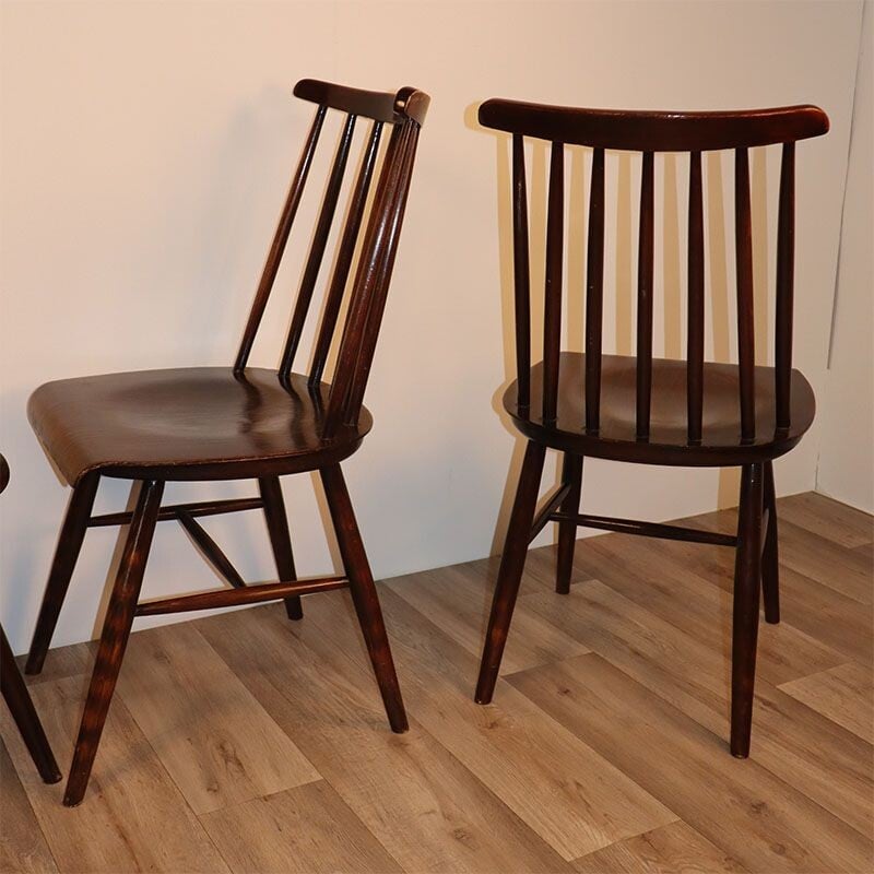Lot de 4 chaises vintage, Scandinave 1960