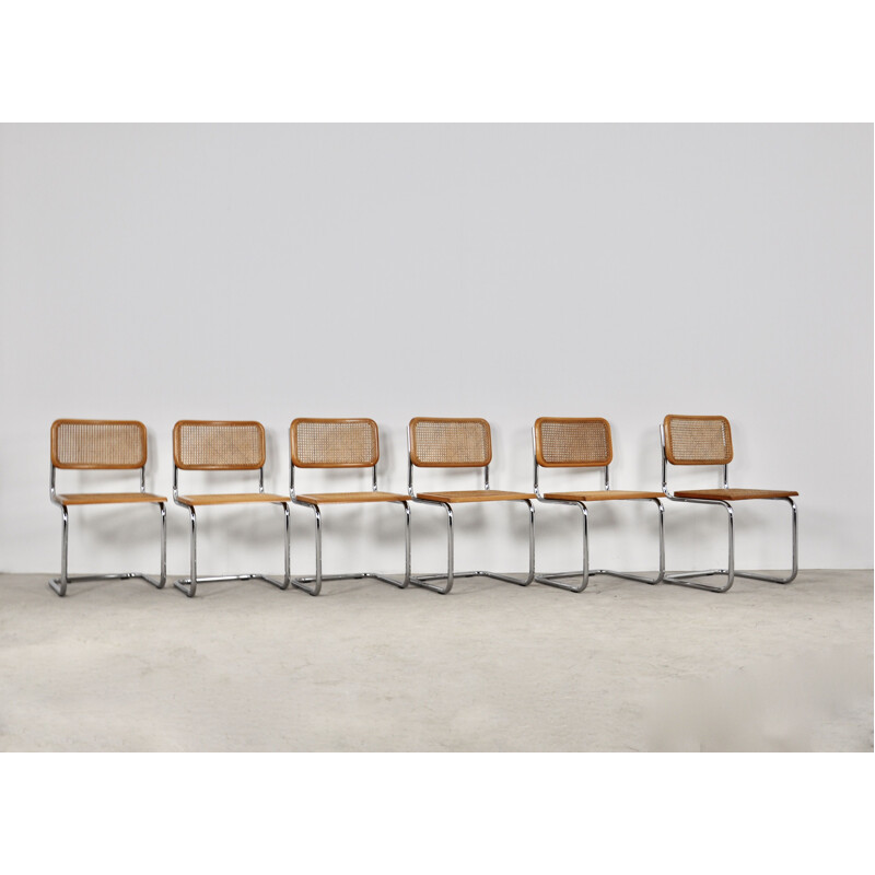 Set of 6 vintage Dinning chairs B32 by Marcel Breuer